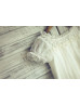 Short Sleeves Ivory Lace Chiffon Cute Flower Girl Dress